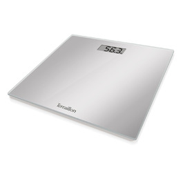 Ваги підлогові TERRAILLON TSQUARE Silver, компактні, ультратонкі 26x26 см, великий LCD-дисплей, до 180 кг, точність 100 г, сріблясті