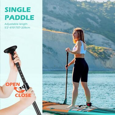 NACATIN SUP дошка надувна 320 см з сидінням для каякінгу, подвійним веслом, рюкзаком та ремкомплектом для річки, моря, йоги