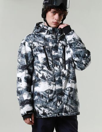Чоловіча водонепроникна лижна куртка PHIBEE, тепла, вітрозахисна, з капюшоном, для зими, розмір XXL, з принтом