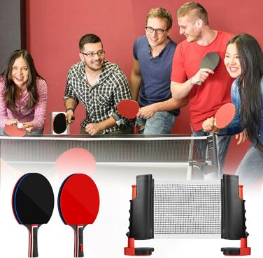 Набір для настільного тенісу: 2 ракетки, 4 м'ячі, сітка та сумка. Професійний спортивний набір для гри в приміщенні та на вулиці