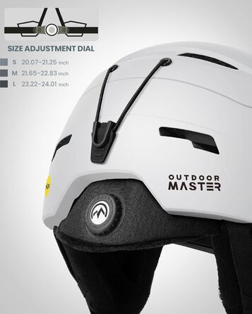 Гірськолижний шолом OutdoorMaster ELK MIPS для сноуборду, чоловіків, жінок і підлітків, перламутрово-білий, розмір L