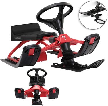 Дитячий санний боб Monzana SR 400red - 75 кг, з гальмом, спинкою та ручкою