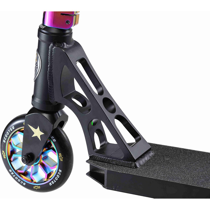 Трюковий самокат STAR SCOOTER Pro Sport 120мм для дітей від 7 років і дорослих, алюмінієвий, чорний/хром, напівпрофесійний