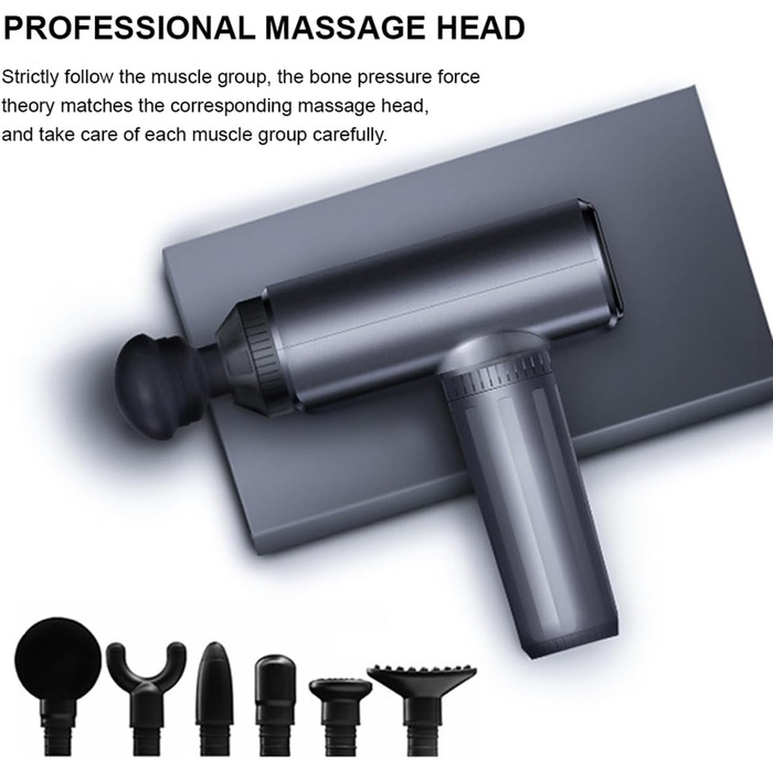 Масажер Lefity з 30 швидкостями та 6 насадками: для шиї, плечей, спини. USB-C зарядка. Зелений/Темно-сірий