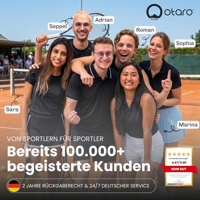 Сумка для тенісу Otaro Tennistasche 82L: Термосумка для 4 ракеток, відділення для взуття та охолодження, відділ для ноутбука, водостійка, синьо-біла
