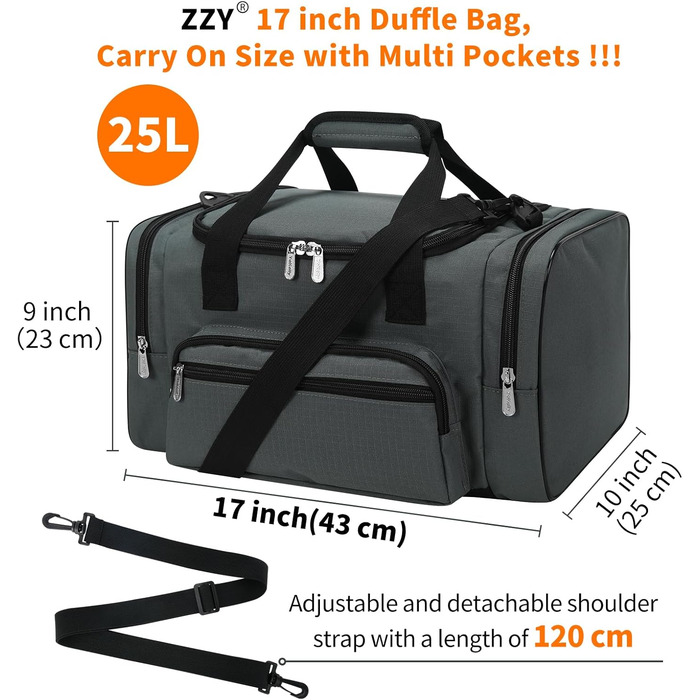 Сумка спортивна ZZY 25 л, тренувальна, для спортзалу, сіра