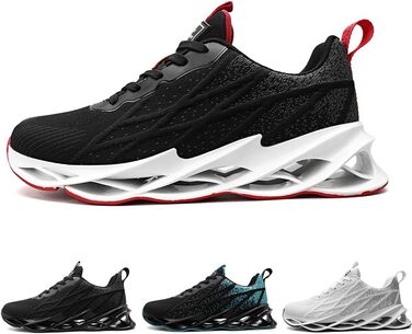 Кросівки для бігу та вулиці Frysen: дихаючі, для чоловіків та жінок, розміри 38-46 EU, білі (38 EU, чорний/червоний)