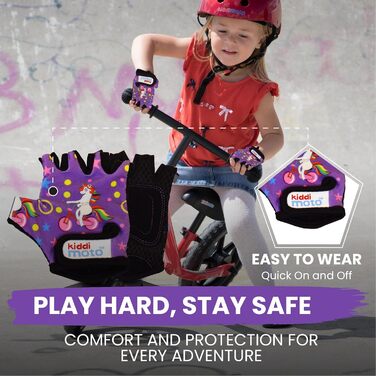 Дитячі велосипедні рукавички без пальців KIDDIMOTO для хлопчиків та дівчаток (4-8 років), Unicorn