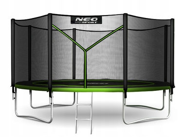 Садовий батут Neo-Sport 13ft/404см із зовнішньою сіткою та драбиною