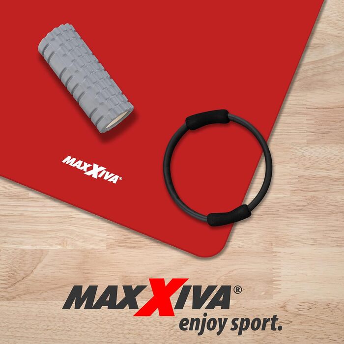 Килимок для йоги MAXXIVA 190x60/100x1,5 см, з ременем, фталатів немає, не ковзає, різні кольори – гімнастичний, фітнес, спортивний, для тренувань