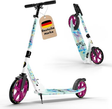 Алюмінієвий самокат STAR SCOOTER 205 мм для дітей і дорослих, великий XXL майданчик, для хлопців і дівчат від 6 років, міський ролер