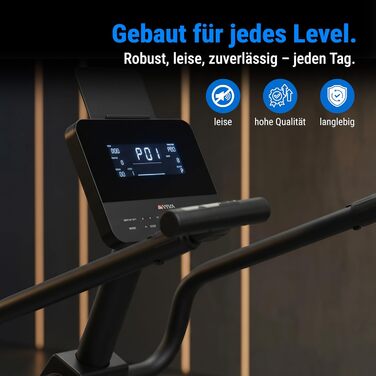 Велотренажер AsVIVA R7 Liegeergometer: Електричний, з сидінням та спинкою, 24 програми, 18 кг маховик, вимірювання пульсу