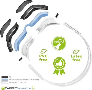 ZABERT W1 Плавальні окуляри для дорослих, антифог, UV-захист, водонепроникні, для чоловіків і жінок, підлітків, синьо-зелені з прозорими лінзами