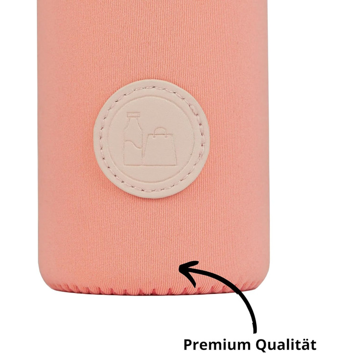 Скляна пляшка Botty Bag 550 мл з неопреновим чохлом, герметична, для гарячих і холодних напоїв, коралова