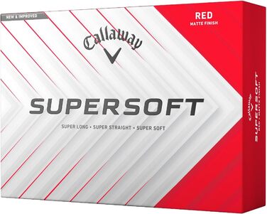 Гольф м'яч Callaway Supersoft 2025, білий (червоний)