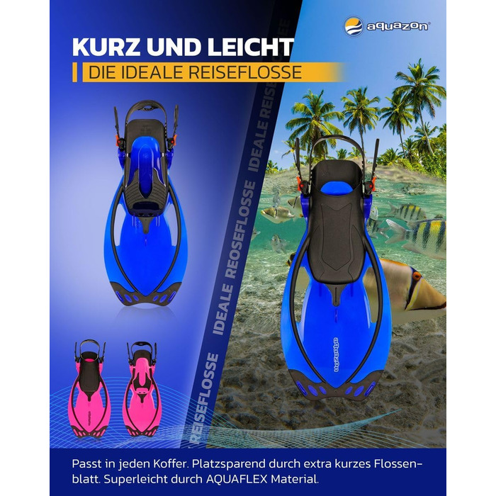 Набір для снорклінгу Aquazon Miami для дітей, рожевий (32/37), маска з антизапотіваючим склом, трубка, ласти