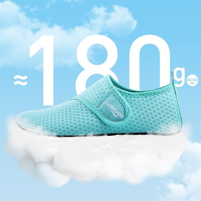 Чоботи для плавання WateLves: чоловічі та жіночі аквашузи, шкарпетки для пляжу та басейну, швидковисихаючі, дихаючі, унісекс (40/41 EU, C Mond Grün)