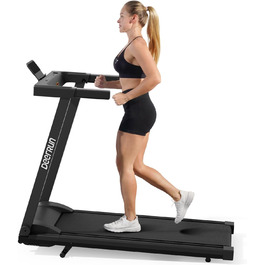 Біговий тренажер DeerRun Raceable з підтримкою High-Tech пристроїв, складний, до 158 кг, з APP-керуванням, 2573W, для дому, з курсами та мульти-режим, чорний