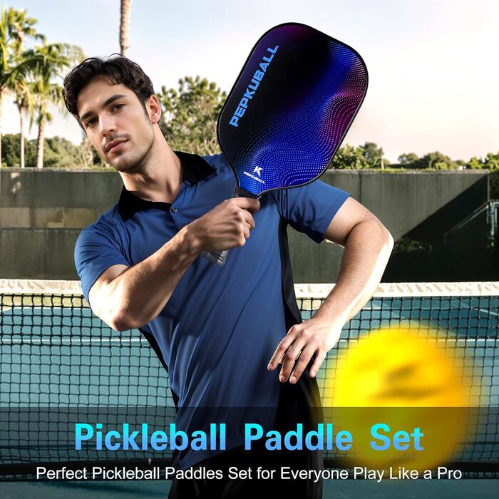 Набір для піклболу: ракетки та лопатки з фібергласовою поверхнею, для чоловіків та жінок
