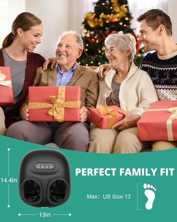 Масажер для ніг Medcursor з підігрівом, глибокий масаж, зняття напруги м'язів та стоп, багатоступеневі налаштування та регульована інтенсивність для дому та офісу (Чорний)