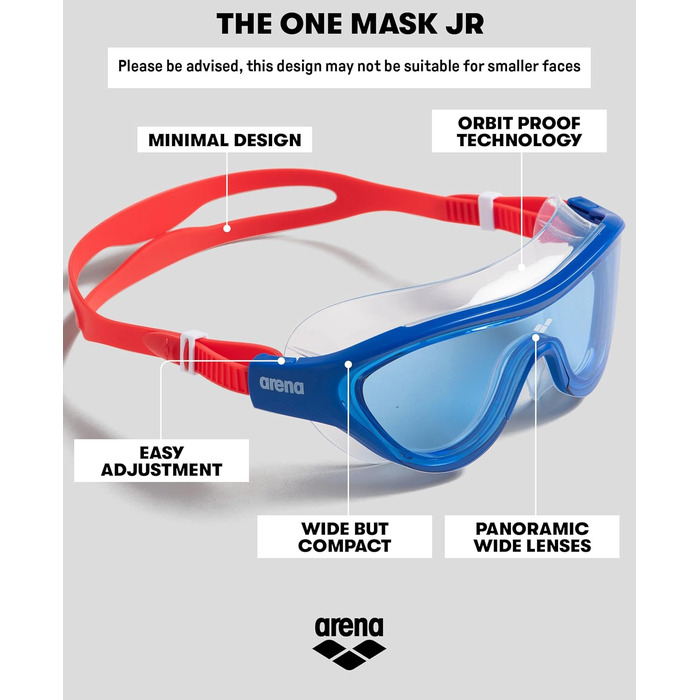 Маска для плавання ARENA The One Jr (Unisex) – Синя/Водна/Фіолетова, Розмір універсальний