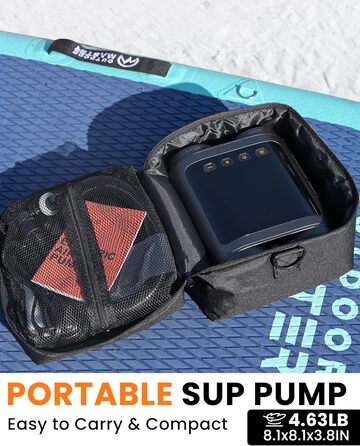 OutdoorMaster Vortex Pro: Електрична SUP-насос з акумулятором 57.7Wh, 12V/15.8V DC, Typ-C, 8 насадок для SUP та інших надувних виробів