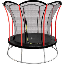 Батут Ultrasport Uni-Jump 305 см з захисною сіткою для дітей, сертифікований TÜV Rheinland, комплект: мат, оцинковані пружини, м'які стійки, Lotus