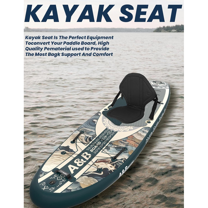 Надувний SUP-борд ABBOARD 335 см для двох осіб, зелений – комплект з преміум аксесуарами, вантажність 200 кг