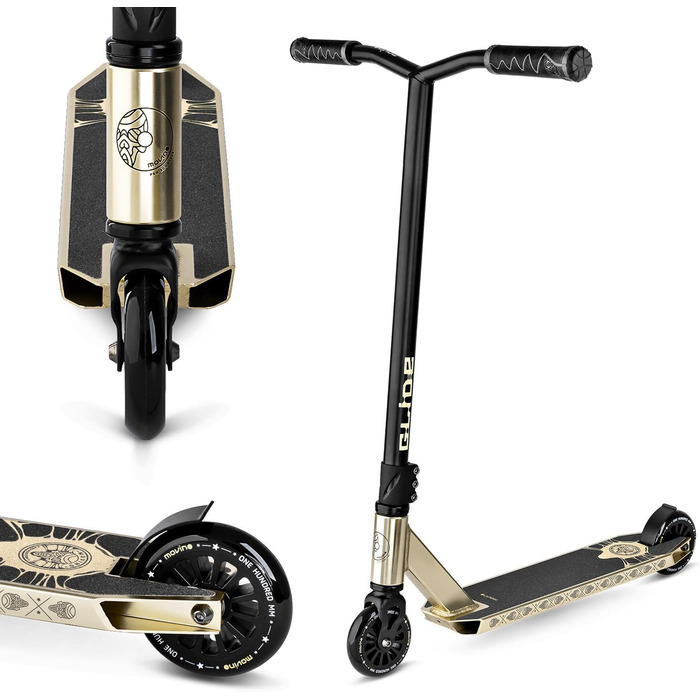 Трюковий самокат Glide Freestyle, алюмінієва дека 6061, колеса 100 мм, підшипники ABEC 9, вантажопідйомність 100 кг, вага 3,3 кг