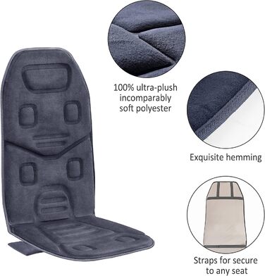 Масажне сидіння Comfier з підігрівом та вібрацією для спини та шиї, подушка для розслаблення, масажер для дому та офісу, подарунок для жінок (Блакитний)