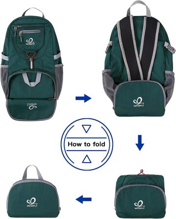 WATERFLY ультралегкий складаний рюкзак 20 л для подорожей, туризму, спорту та щоденного використання, чоловічий та жіночий