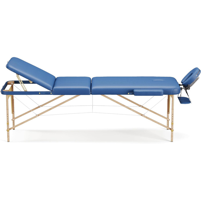 Мобільний масажний стіл Beltom® з 3 зонами, 180 x 56 см. - Легкий (13,3 кг) з аксесуарами (14,5 кг) - масажний стіл, спинка, масажна банка, косметологічний стіл, розкладний, блакитний