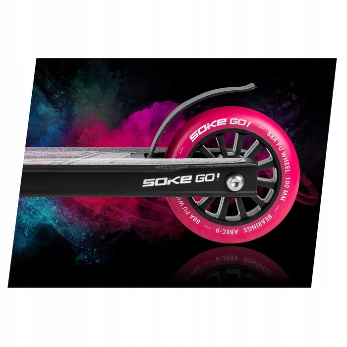 Трюковий самокат SOKE GO! ABEC-9 100мм Stunt, багатоколірний