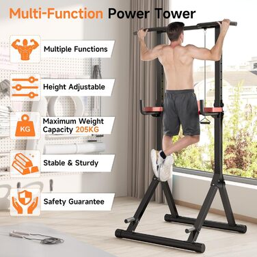 Стійка для віджимань та підтягувань Dskeuzeew Power Tower - мультифункціональний тренажер для дому, max 205 кг, регулювання висоти
