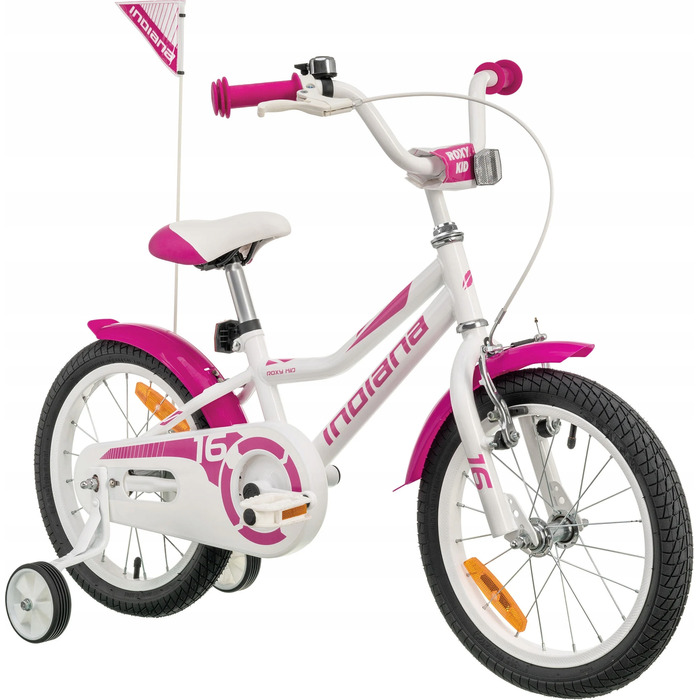 Дитячий велосипед INDIANA Roxy Kid 16 дюймів для дівчинки, Білий