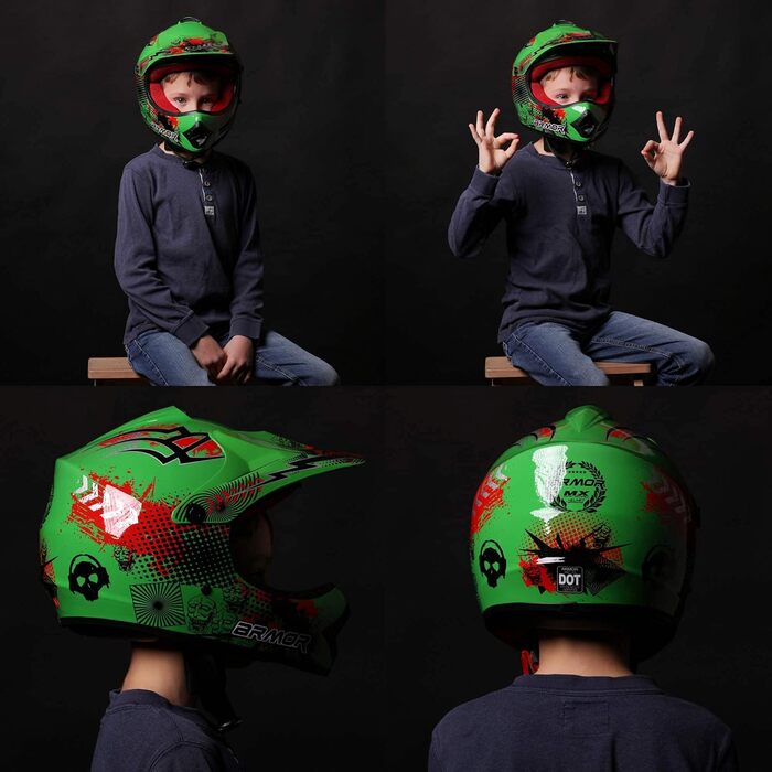 Шолом мотоциклетний ARMOR HELMETS AKC-49 'Black' для мотокросу, MTB, BMX, Downhill, Enduro. Розмір L (57-58 см).