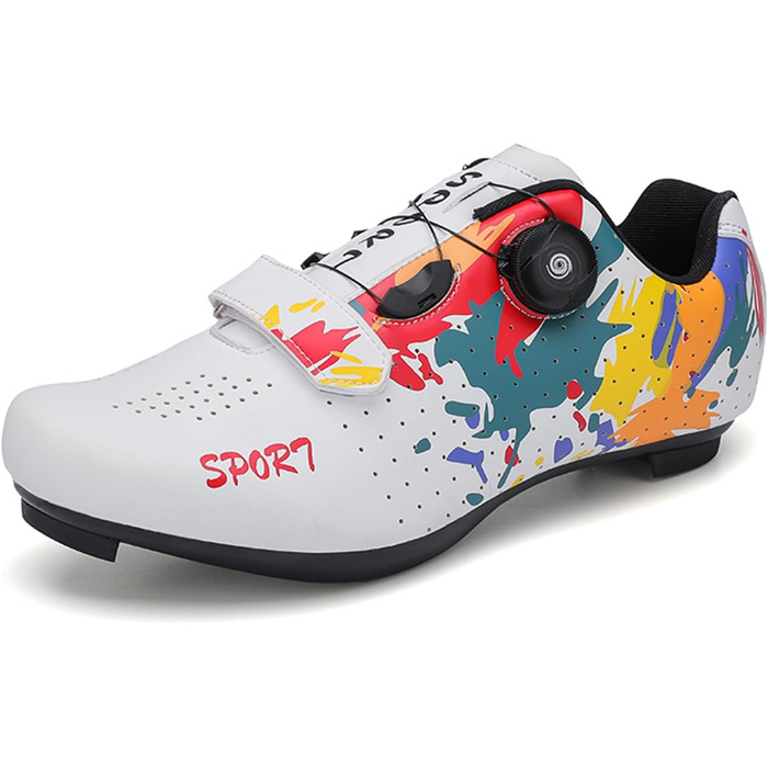 Велосипедні шкарпетки SDEQA для чоловіків та жінок: дихаючі велотуфлі для педалей Look SPD SPD-SL Delta Lock, розмір 36 EU, білий колір