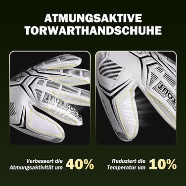 Воротарські рукавиці Sportout Fingersave дитячі та дорослі, для футболу з захистом пальців (білі, розмір 7)