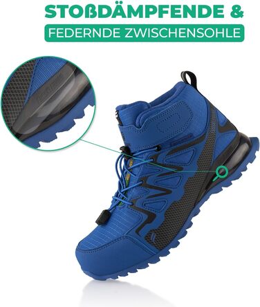 Зимові чоботи для жінок та чоловіків, водонепроникні, з утеплювачем, туристичні (39 EU, синій, чорний)