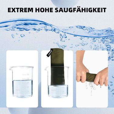 Набір рушників Damoguin 3 шт. з мікрофібри (великий 180x80 см, 2 шт. малий 80x40 см) - спортивні, пляжні, для подорожей (армійний зелений)