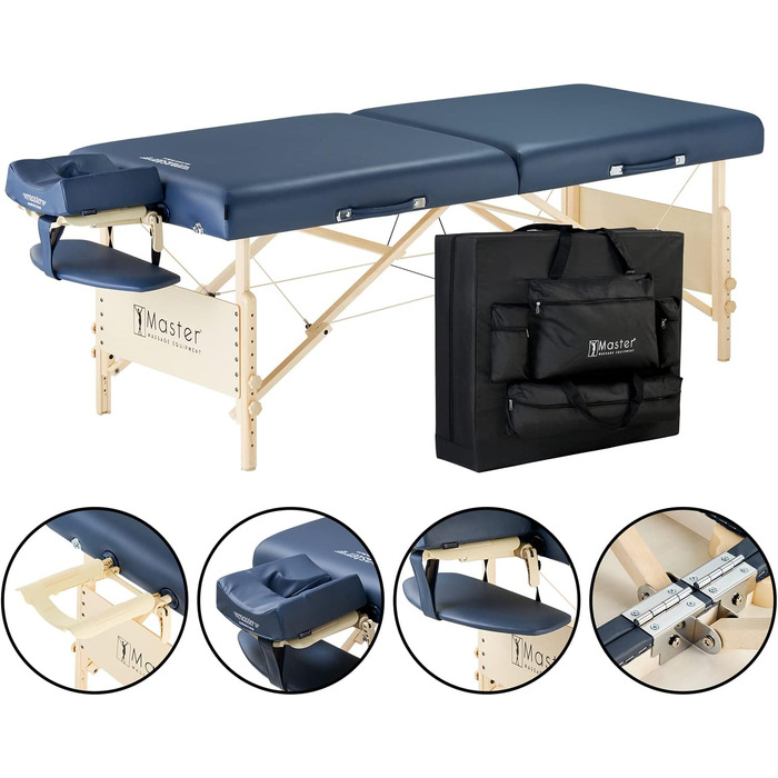 Масажний стіл Master Massage Coronado 76 см, складаний, портативний, для терапії, косметології, синій