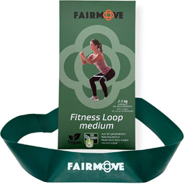 Еластичні стрічки FAIR Move для фітнесу та йоги (натуральний латекс, зелені, середній рівень опору 2.5 кг)