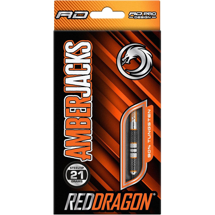 Дротики RED DRAGON Amberjack з металевим вістрям, набір з крилами та хвостовиками