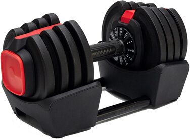 Набір регульованих гантелей TechFit для фітнесу та силових тренувань, металеві, швидке налаштування, нековзна ручка, компактні – ідеальні для домашнього використання, аеробіки та нарощування м'язів
