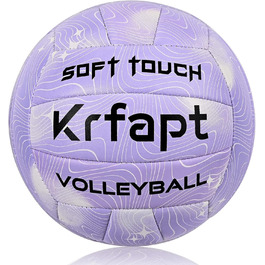 Волейбольний м'яч Krfapt 5 розміру, офіційний, Soft Touch – для тренувань та гри на вулиці/в приміщенні, водонепроникний, з дизайном Ripples (Blue/Purple/Pink)