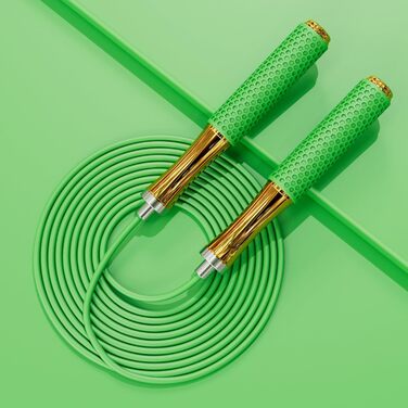 Стрибкове канат для чоловіків, жінок, дітей – з подвійним кульковим підшипником, 360-градусний поворот, металевий руків'я, ядро з силіконовим руків'ям, регульований, 3 м, для фітнесу, схуднення (Блакитний)