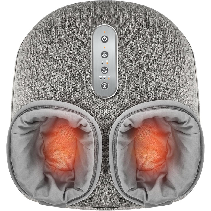 Масажер для ніг Medcursor з підігрівом: глибокий масаж, розслаблення м'язів та зняття втоми. Регулювання інтенсивності для дому та офісу (сірий)