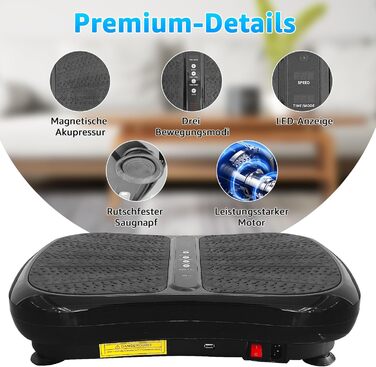 Віброплатформа з Bluetooth, 1-99 рівні інтенсивності, 5 програм для фітнесу вдома для схуднення, м'язового розвитку та тренування всього тіла