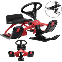 Дитячий санний боб Monzana SR 400red - 75 кг, з гальмом, спинкою та ручкою