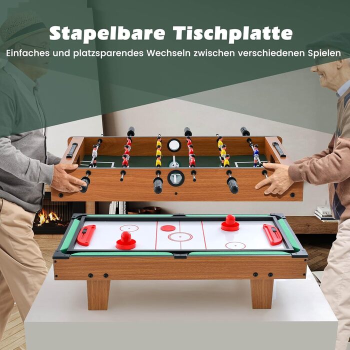 DREAMADE 4-в-1 міні-ігровий стіл: футбол, хокей, більярд, теніс. Ідеально для дітей та дорослих